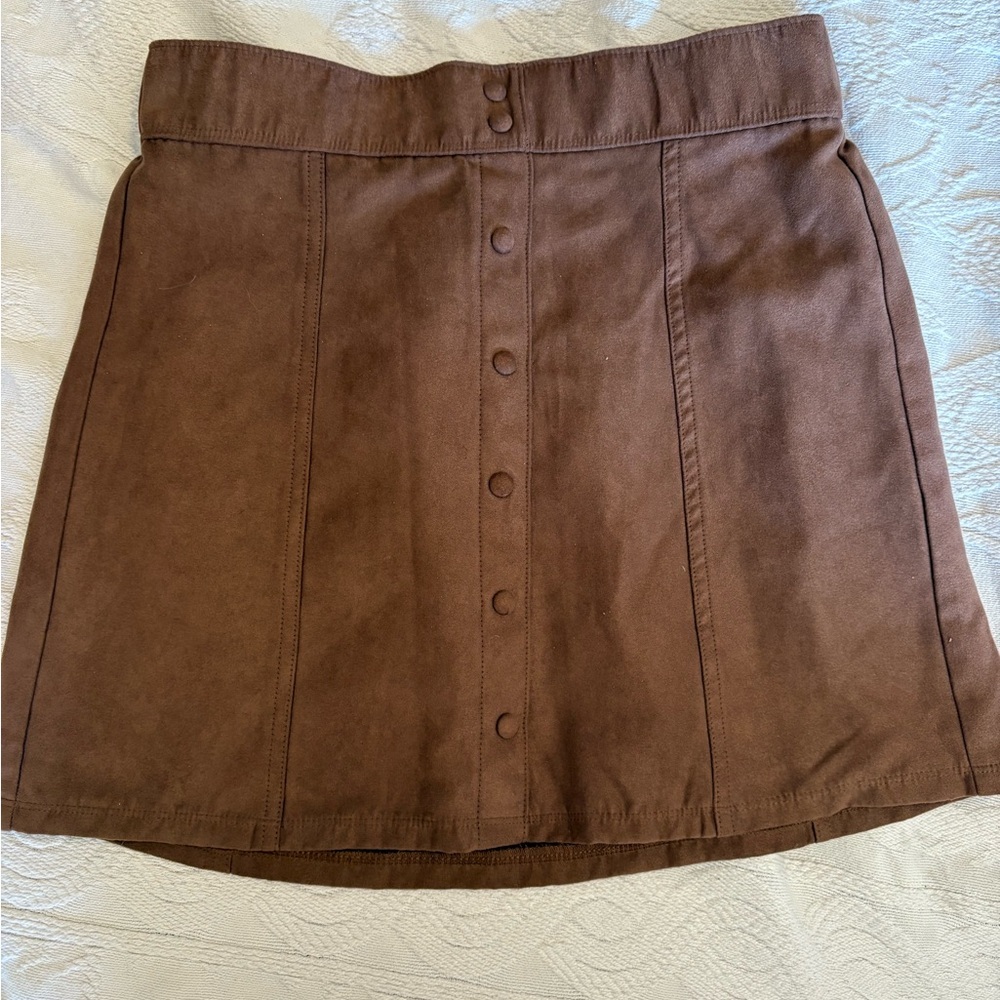 Suede Abercrombie Button-Front Skirt youth 13/15 or Women's XS
